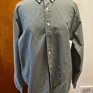 Ralph Lauren Green and White Gingham Shirt long sleeve